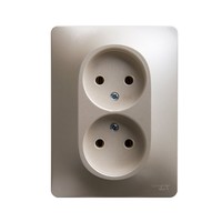 Розетка двухместная Schneider Electric GLOSSA, скрытый монтаж, перламутр