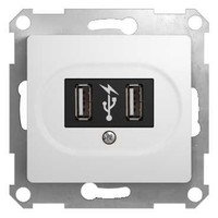 Розетка 2xUSB Schneider Electric GLOSSA, перламутр