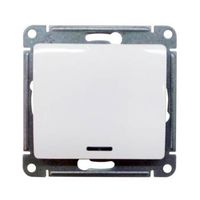 Переключатель 1-клавишный Schneider Electric GLOSSA, с подсветкой, скрытый монтаж, перламутр