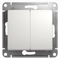 Переключатель 2-клавишный Schneider Electric GLOSSA, скрытый монтаж, перламутр
