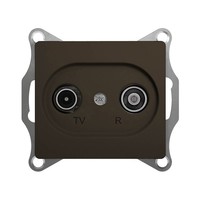 Розетка TV-FM Schneider Electric GLOSSA, проходная, шоколад