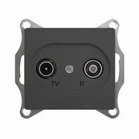 Розетка TV-FM Schneider Electric GLOSSA, проходная, антрацит