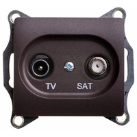 Розетка TV-SAT Schneider Electric GLOSSA, проходная, шоколад