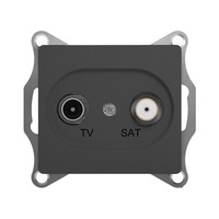 Розетка TV-SAT Schneider Electric GLOSSA, проходная, антрацит
