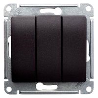 Выключатель 3-клавишный Schneider Electric GLOSSA, скрытый монтаж, шоколад