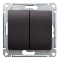 Выключатель 2-клавишный Schneider Electric GLOSSA, скрытый монтаж, шоколад