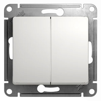 Переключатель 2-клавишный Schneider Electric GLOSSA, скрытый монтаж, белый