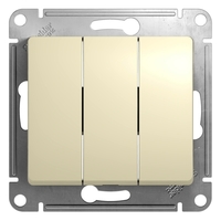 Выключатель 3-клавишный Schneider Electric GLOSSA, скрытый монтаж, бежевый
