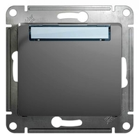 Выключатель 1-клавишный кнопочный Schneider Electric GLOSSA, скрытый монтаж, алюминий