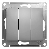 Выключатель 3-клавишный Schneider Electric GLOSSA, скрытый монтаж, алюминий