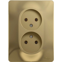 Розетка двухместная Schneider Electric GLOSSA, скрытый монтаж, титан