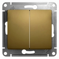 Переключатель 2-клавишный Schneider Electric GLOSSA, скрытый монтаж, титан