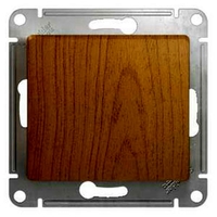 Выключатель 1-клавишный кнопочный Schneider Electric GLOSSA, скрытый монтаж, дуб