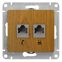 Розетка 2xRJ11+RJ45 Cat.5 Schneider Electric GLOSSA, дуб
