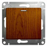 Переключатель 1-клавишный Schneider Electric GLOSSA, с подсветкой, скрытый монтаж, дуб