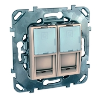 Розетка 2xRJ45 Cat.6 Schneider Electric UNICA, бежевый