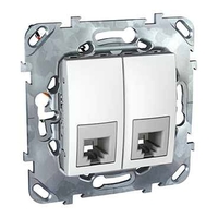 Розетка 2xRJ11 Schneider Electric UNICA, белый