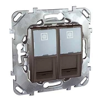 Розетка 2xRJ45 Cat.6 Schneider Electric UNICA TOP, графит