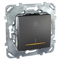 Выключатель 1-клавишный двухполюсный Schneider Electric UNICA TOP, скрытый монтаж, графит