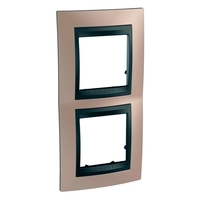 Рамка 2 поста Schneider Electric UNICA TOP, вертикальная, оникс