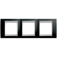Рамка 3 поста Schneider Electric UNICA TOP, горизонтальная, родий