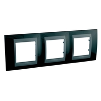 Рамка 3 поста Schneider Electric UNICA TOP, горизонтальная, родий