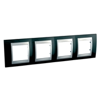 Рамка 4 поста Schneider Electric UNICA TOP, горизонтальная, родий
