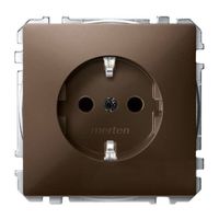 Розетка Schneider Electric MERTEN SYSTEM DESIGN, скрытый монтаж, с заземлением, со шторками, коричневый