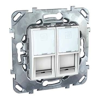 Розетка 2xRJ45 Cat.5 Schneider Electric UNICA, белый