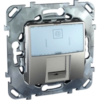 Розетка 1xRJ45 Cat.6 Schneider Electric UNICA TOP, алюминий