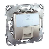 Розетка 1xRJ45 Cat.5 Schneider Electric UNICA TOP, алюминий