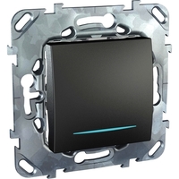Переключатель 1-клавишный Schneider Electric UNICA TOP, с подсветкой, скрытый монтаж, графит