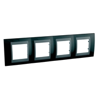 Рамка 4 поста Schneider Electric UNICA TOP, горизонтальная, родий