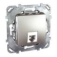 Розетка 1xRJ11 Schneider Electric UNICA TOP, алюминий