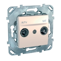 Розетка TV-FM-SAT Schneider Electric UNICA, оконечная, бежевый