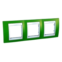 Рамка 3 поста Schneider Electric UNICA ХАМЕЛЕОН, горизонтальная, салатовый