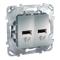 Розетка 2xUSB Schneider Electric UNICA TOP, алюминий