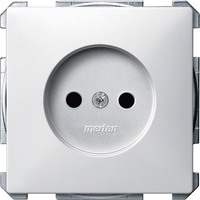 Розетка Schneider Electric MERTEN SYSTEM DESIGN, скрытый монтаж, с заземлением, со шторками, белый