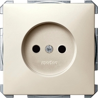 Розетка Schneider Electric MERTEN SYSTEM DESIGN, скрытый монтаж, с заземлением, со шторками, бежевый
