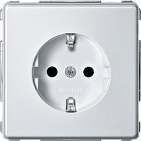 Розетка Schneider Electric MERTEN AQUADESIGN IP44, скрытый монтаж, с заземлением, со шторками, белый