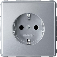 Розетка Schneider Electric MERTEN AQUADESIGN IP44, скрытый монтаж, с заземлением, со шторками, алюминий