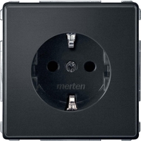 Розетка Schneider Electric MERTEN AQUADESIGN IP44, скрытый монтаж, с заземлением, со шторками, антрацит