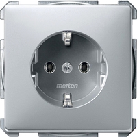 Розетка Schneider Electric MERTEN SYSTEM DESIGN, скрытый монтаж, с заземлением, алюминий