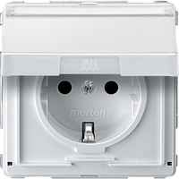 Розетка Schneider Electric MERTEN AQUADESIGN IP44, скрытый монтаж, с заземлением, с крышкой, со шторками, белый