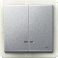 Клавиша двойная с линзами Schneider Electric MERTEN SYSTEM M, алюминий