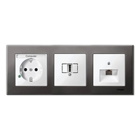 Рамка 3 поста Schneider Electric MERTEN M-ELEGANCE, серый родий