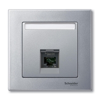 Накладка на розетку информационную Schneider Electric MERTEN SYSTEM M, алюминий