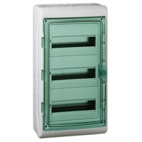 Распределительный шкаф Schneider Electric KAEDRA, 54 мод., IP65, навесной, пластик, зеленая дверь