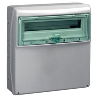 Распределительный шкаф Schneider Electric KAEDRA, 12 мод., IP65, навесной, пластик, зеленая дверь