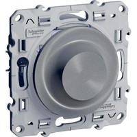 Светорегулятор поворотно-нажимной Schneider Electric ODACE, 9-100 Вт, алюминий